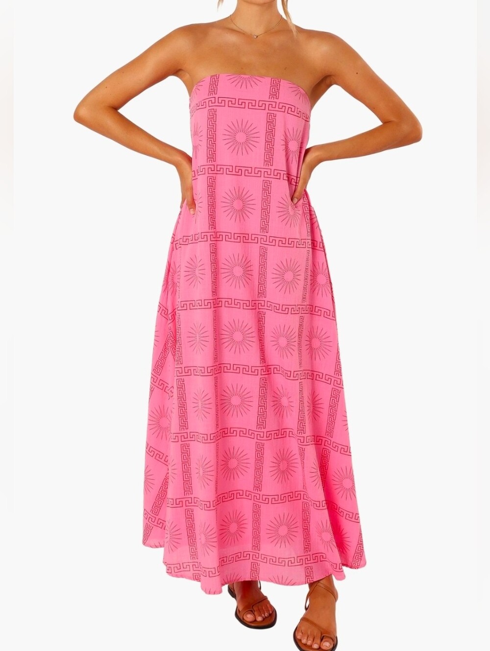 Petal And Pup Soph Print Strapless Maxi Dress Size L Nwt
